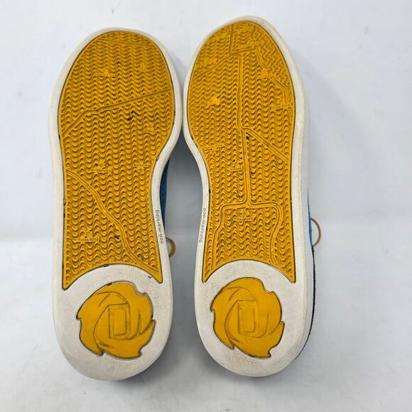 Adidas Blue Suede Low Top Sneakers Mens Size 10 Yellow Laces - Picture 7 of 8